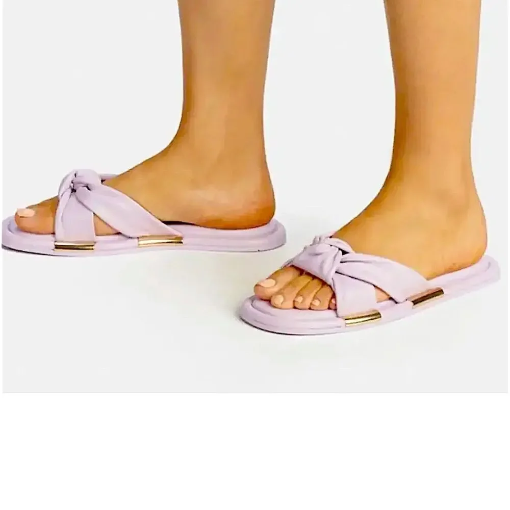 Coach Women Brooklyn Leather Knot Sandals!